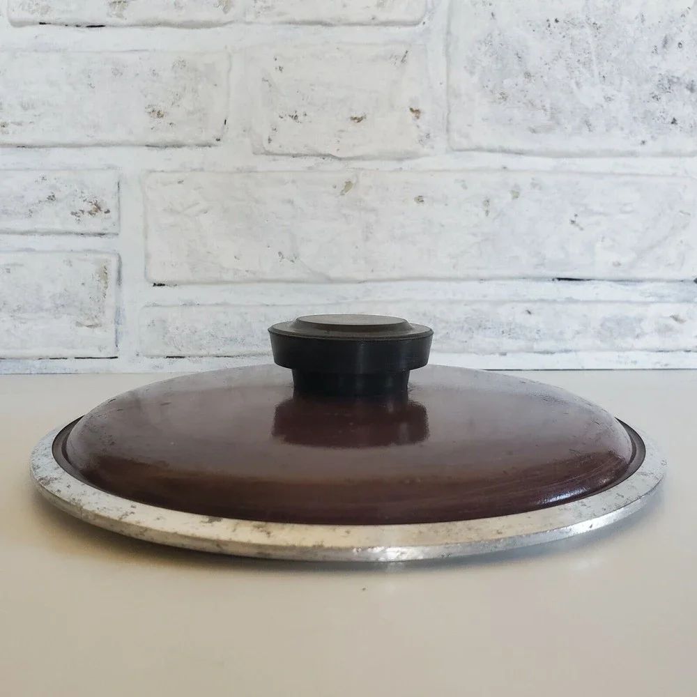 Vintage Club Aluminum Pan Lid. Brown Pot Cover--Fits a 6.75